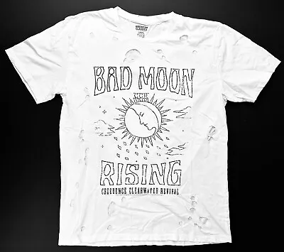 Buy Creedence Clearwater Revival Bad Moon Rising Raw Edge White Shirt Women’s Large • 24.11£