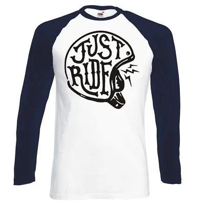 Buy  Just Ride Helmet  Raglan Longsleeve Baseball T-shirt • 16.99£