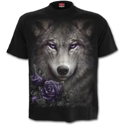 Buy Spiral Direct WOLF ROSES FRONT PRINT T-SHIRT/Wolves/Tribal/Native/Unisex/Top/Tee • 14.99£