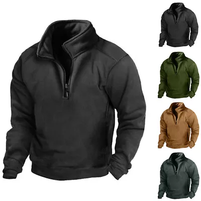 Buy Men's Warm Fleece Thermal Hoodies Sweatshirt Tactical Army Combat T-Shirt Tops • 3.89£