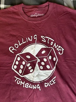 Buy Rolling Stones T Shirt - XL - New - Maroon ‘Tumbling Dice’ - Band T Shirt • 14.99£