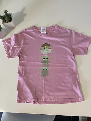Buy Girls Pink Star Wars Mandolorian Grogu Tshirt - Age 7-8 • 2£