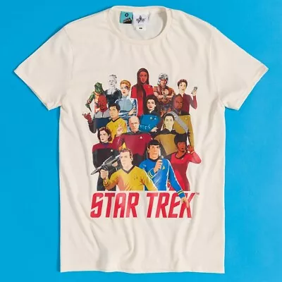 Buy Official Star Trek Greatest Crew Members Natural T-Shirt : S,M,L,XL,XXL,3XL • 19.99£