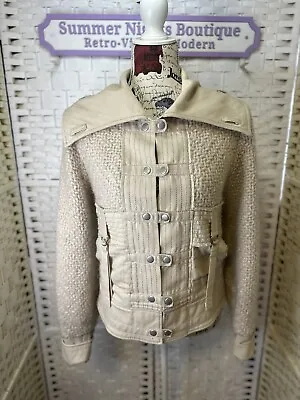 Buy Munthe Woman’s Jacket Woolly Arms Cream Size 38 Knitted Wool/Cotton • 24.99£