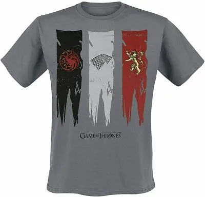 Buy GAME OF THRONES 'House Flags' Grey T-Shirt. UK Men's Size Small. NEW Official • 4.99£