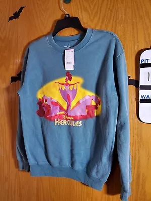 Buy Walt Disney World The Muse - Hercules Sweater Sweatshirt XSmall Green Oversized • 15.56£