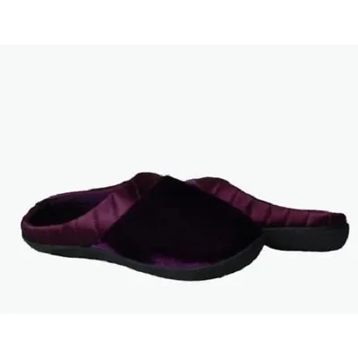 Buy Ladies Quilted Satinedge Velor Clog Slipper MULBERRY Burgandy Sturdy Sole • 23.67£