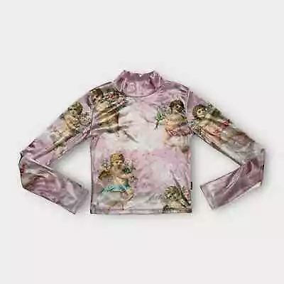 Buy Pink Angel / Cherub Long Sleeve Velvet Turtleneck Top - Minga (Size S) • 16£