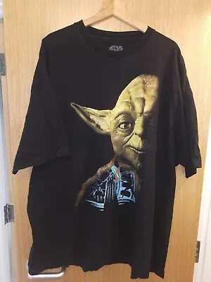 Buy Vintage 1990s Mens Star Wars Return Of The Jedi Yoda Tshirt Black 3XL Official  • 36£