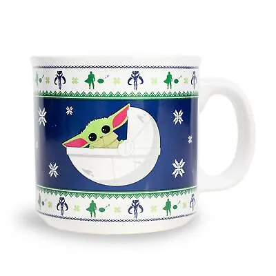 Buy Star Wars: The Mandalorian Grogu Holiday Sweater Ceramic Camper Mug | 20 Ounces • 17.36£