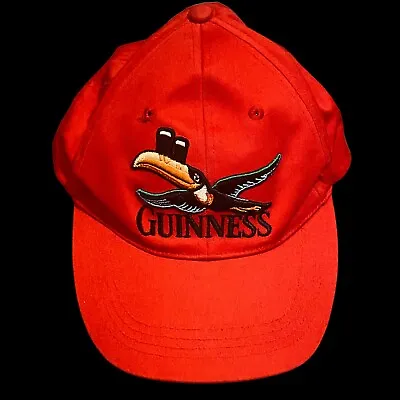 Buy Vintage 80s Red Guinness Beer Toucan Logo Hat Cap Snapback Official Merch Rare • 94.90£