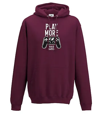 Buy Gamer Gaming Hoodie Play More Video Games Controller Gift All Sizes Adults & Kid • 17.99£