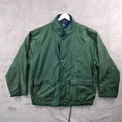 Buy Vintage GAP Jacket Mens L Large Green Military Fleece Field Coat Canvas 90s • 24.90£