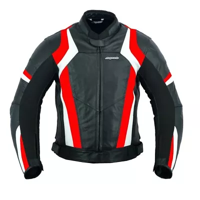 Buy Rksports Mens Speed 7 Red Biker Leather Motorcycle Armoured  Jacket  • 66.99£