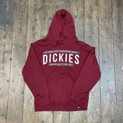 Buy Dickies Hoodie Vintage Y2K Dickies Pullover Sweatshirt, Burgundy, Mens Large • 17.50£