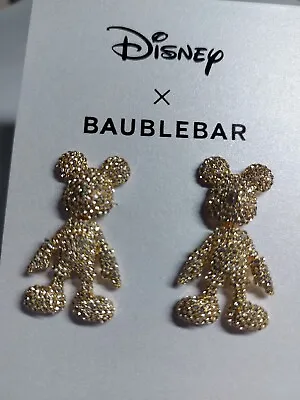Buy Disney X BAUBLEBAR Mickey Mouse 3D Pave Dangle Earrings Gold Plated Brass • 44.95£