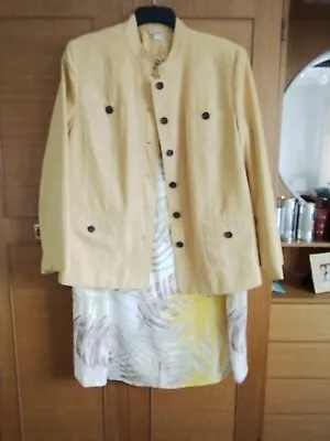 Buy Yellow/beige Dress And Jacket Size 20 • 4£
