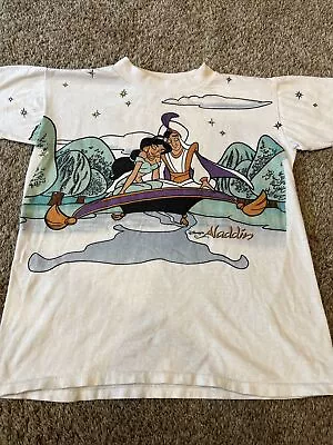 Buy Disney Aladdin Jasmine Double Sided Print Single Stitch Kids Vintage Shirt • 236.80£