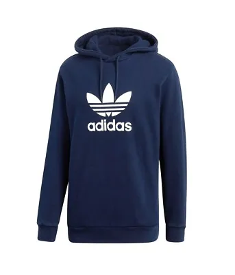 Buy Adidas Originals Trefoil Hoody Mens Hooded Sweat CX1900 Navy Pullover Hoodie • 35£