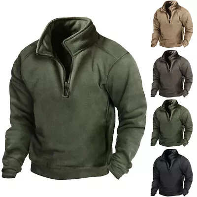 Buy Mens Fleece Thermal Warm Hoodies Sweatshirt Tactical Army Combat T-Shirt Tops 46 • 14.59£