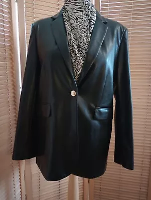 Buy Zara Womens Smart Tailored Faux Leather Vegan Jacket • 19.85£