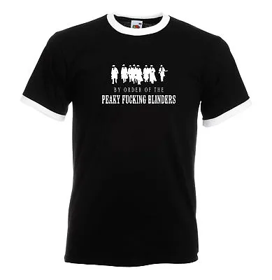 Buy Juko By Order Of The Peaky Fucking Blinders Rude Shelby 1353 Ringer T Shirt. • 12.50£