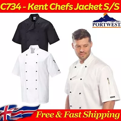 Buy PORTWEST Kent Chefs Jacket Food Industry Catering Cook Restaurant Kitchen C734 • 20.99£