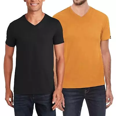 Buy Mens Plain V Neck T-Shirt 100% Cotton Short Sleeve Blank Top S - 3XL Pack Of 2 • 6.99£