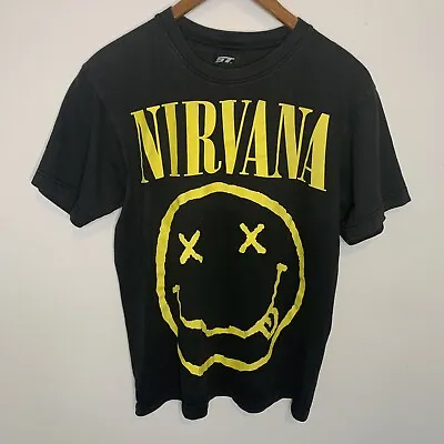 Buy Nirvana Smiley Face Band T-Shirt Size Small Vintage Bootleg • 28.44£