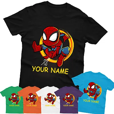 Buy Personalised Kids T-Shirt Superhero Children Birthday Boys Customise Name Tee • 8.99£