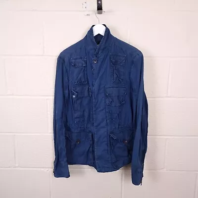 Buy DIESEL Jacket Mens M Medium Military Biker Windbreaker Field Coat Cotton Blue • 34.90£