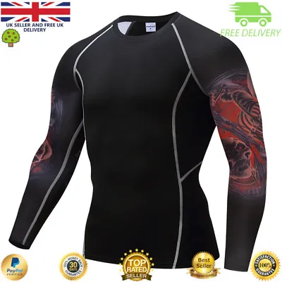 Buy Mens Compression Top Workout Cross Fit MMA Cycling Running High Quality BJJ • 12.99£
