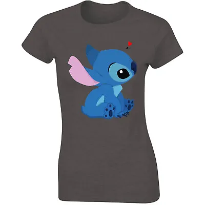 Buy Ladies T-Shirt Disney Heart Lilo And Stitch Ohana Xmas Gift Womens Funny Tops • 11.99£