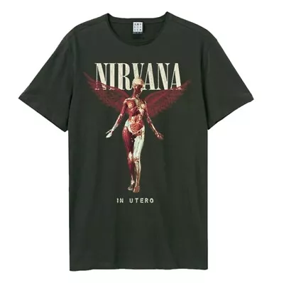 Buy Nirvana In Utero Colour Amplified Vintage Charcoal  T Shirt • 20.29£