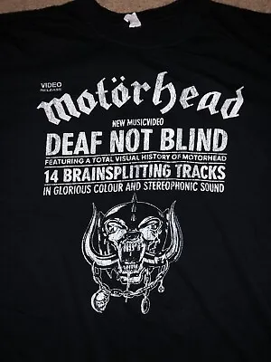 Buy Vintage Motorhead Rock N’ Roll Band T-Shirt Concert Size XL Lemmy Deaf Not Blind • 37.88£
