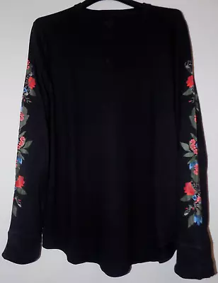 Buy HOLLISTER Mens Black Long Sleeve Black Cotton Top Floral Snake Sleeve Print XL • 10£