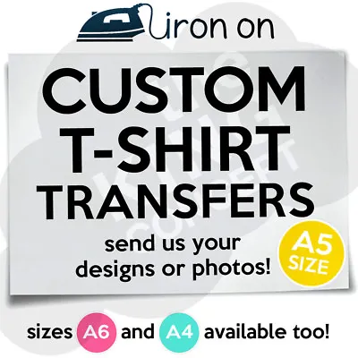 Buy Custom Iron On T-Shirt Transfer A5 Your Image Photo Design Personalised Hen Stag • 1.99£