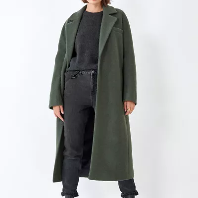 Buy Hush Jorja Belted Coat Ladies Womens Oversized Revere Jacket Khaki Sizes 4-12 • 100£
