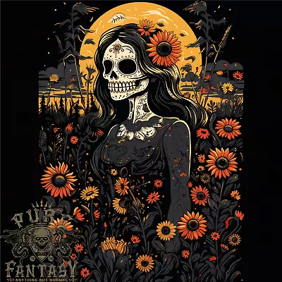 Buy DOTD Sugar Skull Girl Day Of The Dead La Catrina Mens T-Shirt 100% Cotton • 10.75£