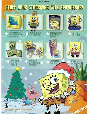 Buy 2004 SpongeBob SquarePants Stuff Your Stockings Merch Vintage Print Ad/Poster • 13.41£