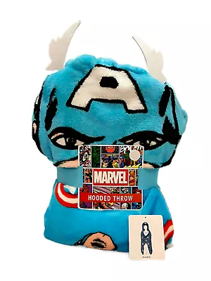 Buy Marvel Captain America Hooded Throw Fleece Oversized Wearable Hoodie Blanket  • 34.55£