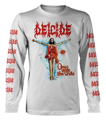 Buy Deicide Once Upon The Cross White Long Sleeve Shirt NEW OFFICIAL • 30.39£