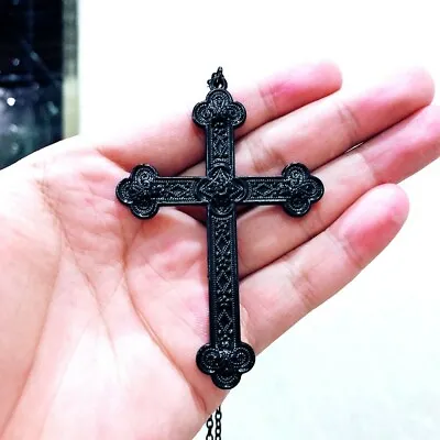 Buy Goth/Occult Jewellery ~ Large Black Cross Necklace ~ Only £7.95+ FREE Postage • 7.15£