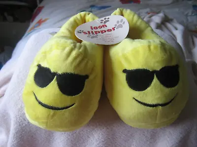 Buy Ikon Slippers Emoji - Cool Sunglasses-  23 Cm, Size Small - Up To UK 5 • 3.99£