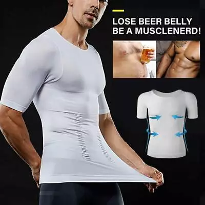 Buy Men's T-shirt Shaper Male Tummy Compression Shapewear Fitness Waist Girdle Vest • 13.99£
