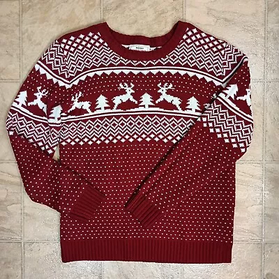 Buy V28 Christmas Sweater Size XXL Reindeer Snowflake Knit Pullover White Red Ugly • 21.23£