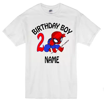 Buy Cute Spiderman Kids Personalised T-shirt Any Name Any Age • 7.99£