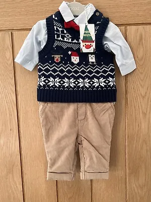 Buy Next Boys Christmas Jumper 4 Piece Outfit, Up To 1 Month BNWT • 10£