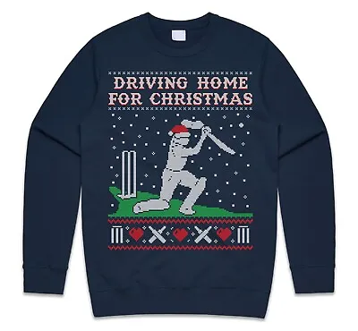 Buy Cricket Driving Home For Christmas Jumper Sweatshirt Funny Bat Gift Dad Grandpa • 23.99£