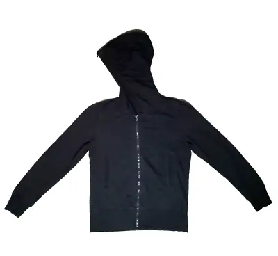 Buy Norma Kamali Hoodie Womens Large Black Zipper Hood Peace Sign Embellishment • 24.12£